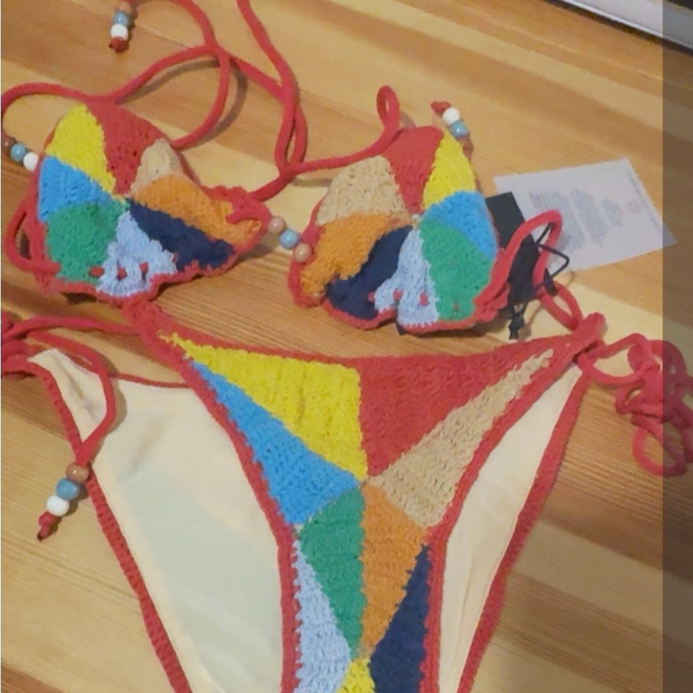 Colorful Crochet Bikini Set ITS NOW COOL